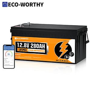 ECO-WORTHY 3584Wh 12V 280Ah Smart LiFePO4 Battery w/ Bluetooth $222 + Free S/H
