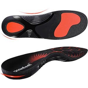 Ucanfeel Heavy-Duty Plantar Fasciitis Insoles w/ High Arch Support (3 Colors) $9