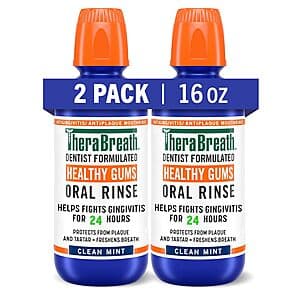 4-Pack 16-Oz TheraBreath Oral Rinse & Mouthwash (various) $19.40 w/ Subscribe & Save + Free S&H