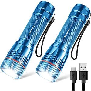 Prime Members: 2-Pk WdtPro Rechargeable Aluminum LED Flashlight $8.80 + Free S&H