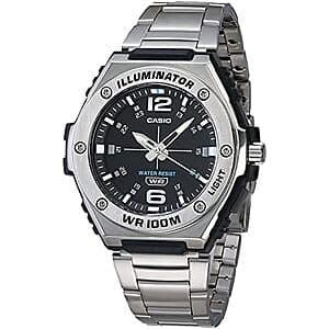 50.5mm Casio Men’s MWA100H Series Stainless Steel Analog Watch (Silver) $38.95 + Free S&H