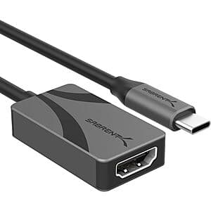 SABRENT 4K 60Hz USB-C to HDMI Adapter (Thunderbolt Compatible) $8.35