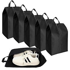 6-Pack Oxford Fabric Portable Travel Shoe Bag with Zipper (Black) $4.80