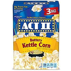 36-Count 2.75-Ounce ACT II Buttery Kettle Corn Microwave Popcorn $7.50 w/ Subscribe & Save