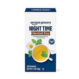 20-Count Amazon Grocery Night Time Herbal Tea Bags $1.30 w/ Subscribe & Save