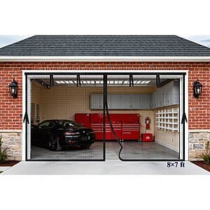 Kitsure Fiberglass Garage Door Screens: 16'x7' 2-Car $25, 8'x7' 1-Car $17