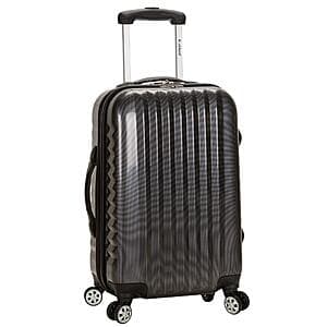 20" Rockland Melbourne Hardside Expandable Spinner Carry-On Luggage (Carbon) $34