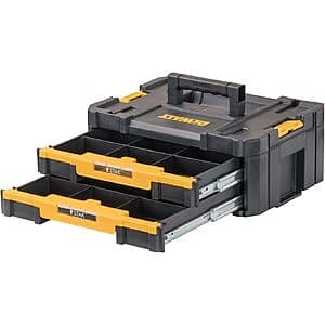 DEWALT TSTAK IV 7" Stackable Double Drawer Small Parts Organizer $26.50