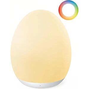JolyWell Rechargeable Egg Night Light w/ 7-Colors Mode & Touch Control $10