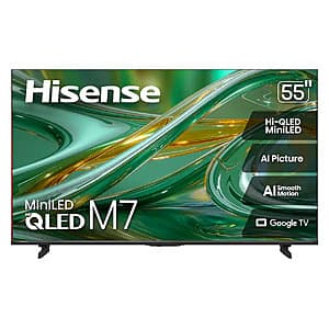 55" Hisense M7 MiniLED 4K UHD 60Hz Smart Roku TV (2026) $340 + Free S/H