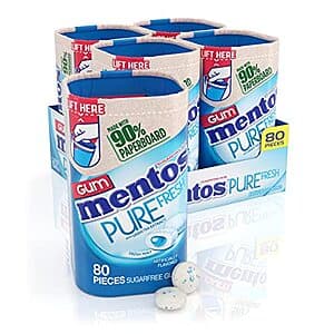 4-Pk 80-Ct Mentos Pure Fresh Sugar Free Gum (Fresh Mint) 2 for $21.55 w/ S&S + Free S&H