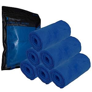 6-Count 29" x 3" Frogg Toggs Chilly Mini Cooling Neck Towel (Blue) $5.90 or less