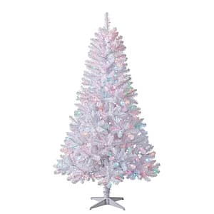 6.5' Holiday Time Madison Pine Pre-Lit White Artificial Christmas Tree $39 + Free S&H