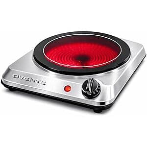 OVENTE 7” Ceramic Glass Infrared Single Burner 1000W Electric Hot Plate $17.15