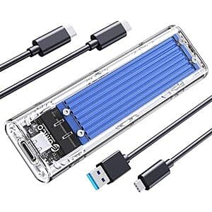 ORICO USB 3.2 Gen 2 Type-C to M.2 NVMe 10Gbps SSD Enclosure $15