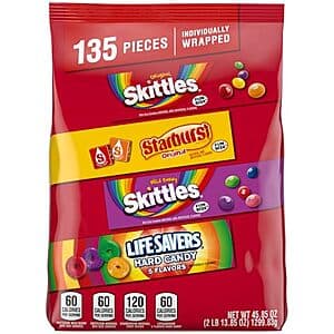 135-Ct Skittles Original, Wild Berry, Starburst & Life Savers Hard Candy $9 w/ Subscribe & Save
