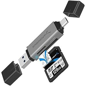 SABRENT USB 3.0 / Type-C microSD / SD Memory Card Reader (Speeds up to 5Gbps) $6.90