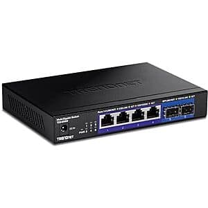TRENDnet 6-Port, 4x 2.5GBASE-T Ports, 2x 10G SFP+ Ports Unmanaged Multi-Gig Switch $58 + Free Shipping