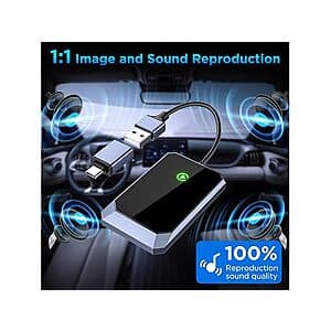 Terunsoul Plug & Play Wireless Carplay Adapter (Apple iPhone/iOS 10+) $9 + Free S&H w/ Amazon Prime