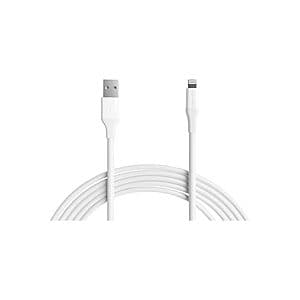 10' AmazonBasics MFi Certified USB-A to Lightning Charging Cable (White) $4 + Free S/H w/ Prime