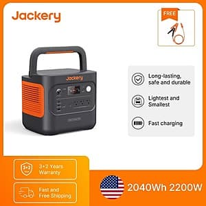 Jackery Explorer 2000 v2 LiFePO4 2200W Power Station $567.85 + Free S&H