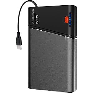 Kesguar 20000mAh Portable 22.5W USB-C Power Bank w/ USB-C Cable $13.50