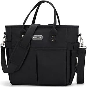 MAXTOP Insulated Lunch Bag w/ Shoulder Strap & 4-Pockets (Black. 11-L Capacity) $10