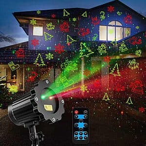 2-Color ECOHDT Brighter Christmas Projector Laser Light w/ 8-Patterns & Remote $14
