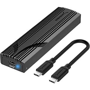 Prime Members: SABRENT USB-C NVMe Aluminum External M.2 NVMe SSD Drive Enclosure $14.95