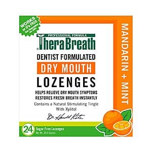 24-Ct TheraBreath Dry Mouth Dentist Formulated Lozenges Sugar-Free (Mandarin Mint) $2.95 w/ Subscribe & Save