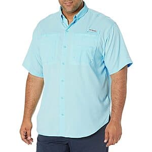 Columbia Men’s PFG Tamiami II Short Sleeve Shirt (Limited Sizes, Light Blue) $18.75