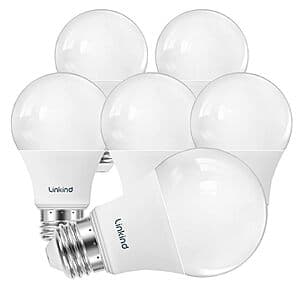 6-Ct Linkind A19 Dimmable LED Light Bulbs (60W Equivalent, 3000K, 800 Lumens) $9
