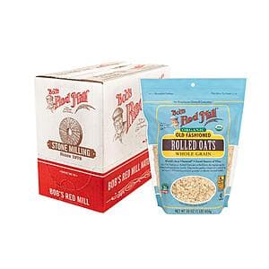 4-Pack 16-Oz Bob's Red Mill Organic Old Fashioned Rolled Oats $9.70 w/ Subscribe & Save
