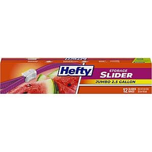 12-Ct 2.5-Gal Hefty Slider Jumbo Storage Bags $2.85 w/ S&S