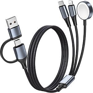 4' SEIPOG Multi Charging Cable w/ USB C + Lightning + Apple Watch $5