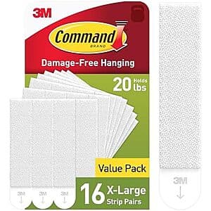 16-Pairs Command 20 lb XL Heavyweight Picture Hanging Strips $6.65 w/ Subscribe & Save
