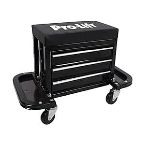 Pro-Lift Mechanic Roller Seat w/ 3-Drawer Tool Box & Padded Cushion (400 Lbs Capacity) $90 + Free S&H w/ Amazon Prime