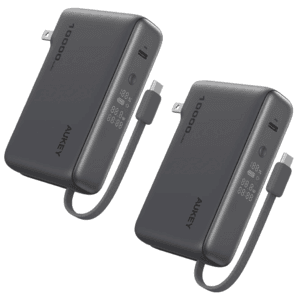 2-Pk 10,000mAh Aukey MixFlex Sling 30W USB-C Power Banks w/ Cable $25 + Free S&H