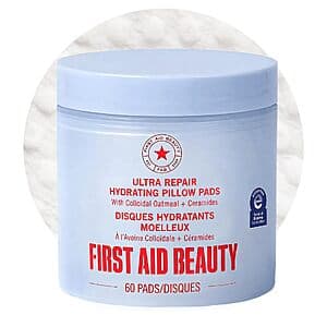 60-Ct First Aid Beauty Hydrating Pillow Pads w/ Colloidal Oatmeal & Ceramides $14.60 w/ S&S