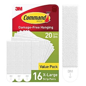 16-Pairs Command 20 lb XL Heavyweight Picture Hanging Strips $7.95 w/ Subscribe & Save