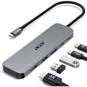 Acer 5-in-1 USB-C Hub Adapter $12 & More
