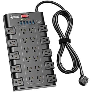 Prime Members: SUPERDANNY Power Strip w/22 AC Outlets & 6 USB Ports (Black) $19.95 + Free S&H