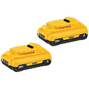 2-Pk DEWALT 20V MAX Lithium-Ion 4.0Ah Batteries $79 + Free S&H