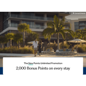 Hilton Honors: Every Qualifying Hotel/Resort Stay through April 30, 2026: 2000 Bonus Points (no limit) (Registration Required)