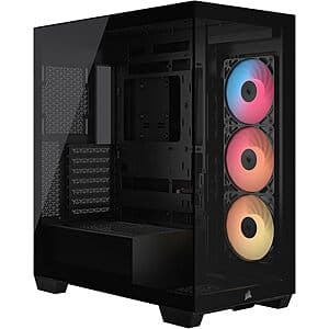 CORSAIR 3500X RS-R ARGB Mid-Tower PC Case w/ 3x RS120-R ARGB Fans (Black) $60 + Free Shipping