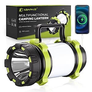 AlpsWolf Rechargeable Camping 1000LM LED Flashlight Lantern w/ 4600mAh Battery $10.50