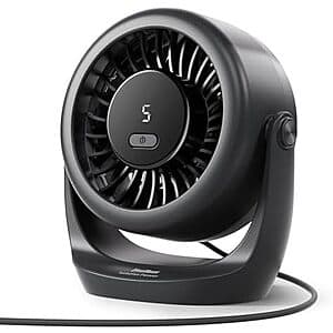 Diveblues 5-Speed USB Mini Desk Turbo Fan (Black or White) $8.50