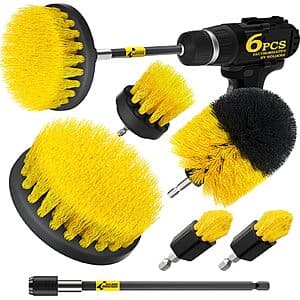 6-pk Holikme Drill Brush Power Scrubber Cleaning Attachment Set $8