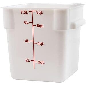 8-Qt Winco Square Storage Container (White) $6.20