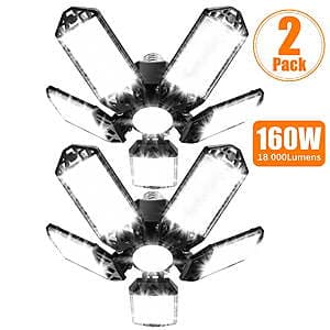 2pk Meromore 5-Panel 160W LED 18,000LM E27 Garage Lights $19.70